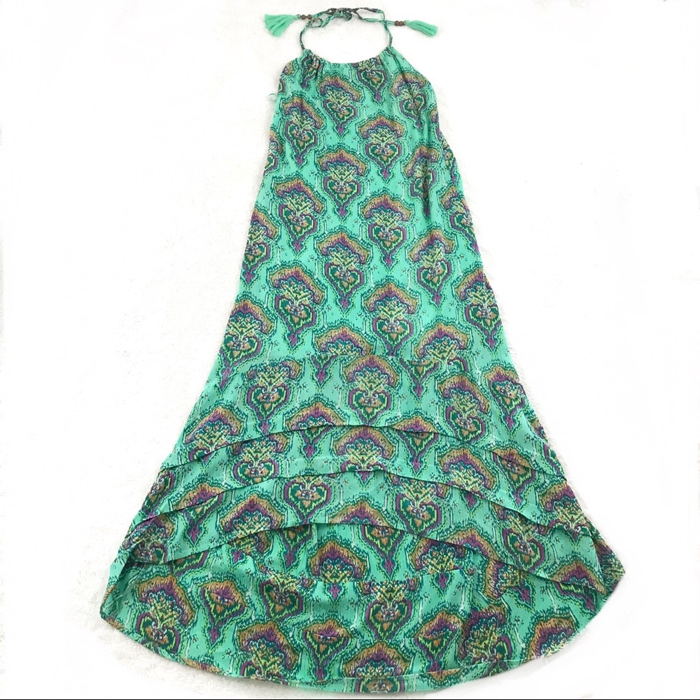 O’Neill Boho Patterned Maxi Hi-Low Halter Dress